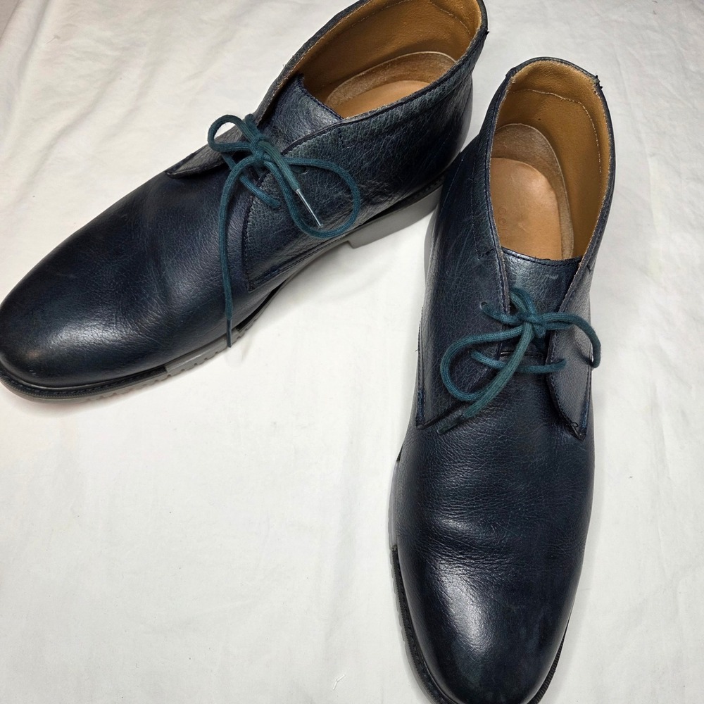 Cole Haan Chukka Boots Mens Leather Blue Lace Up‎ Ankle Boots Size 12